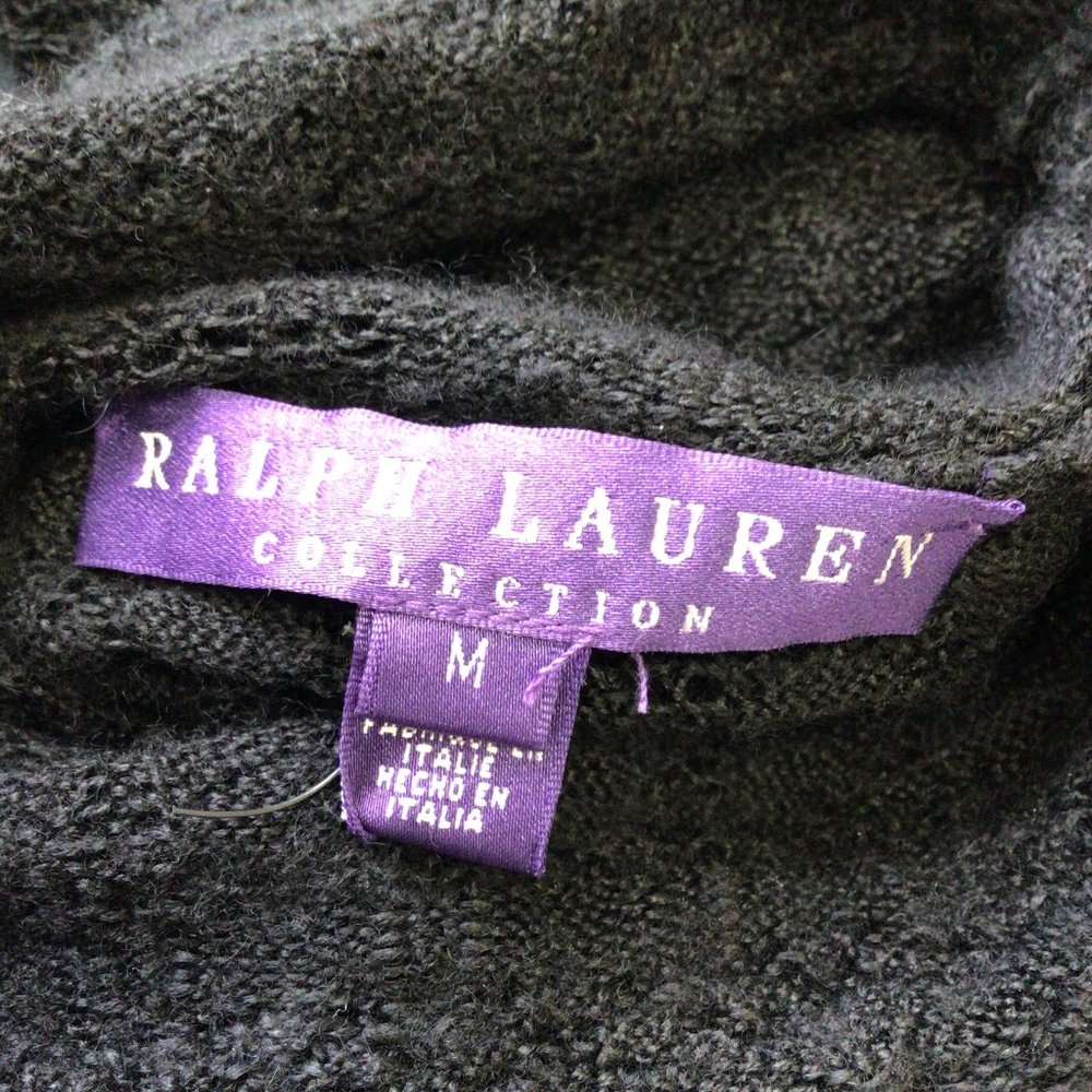 RALPH LAUREN COLLECTION BLACK LONG SLEEVED TURTLENECK CASHMERE AND SILK KNIT SWE - Picture 4 of 4